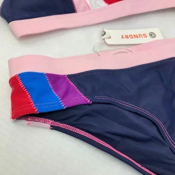 Sundry Anthropologie Sz XS  0 Colorblock Bikini Bottom Mix & Match Sizes for Top - Picture 5 of 10
